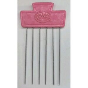 Vintage 80s Goody Hair Pick Comb Tease Lift Metal Purse Travel Pink 3.5"